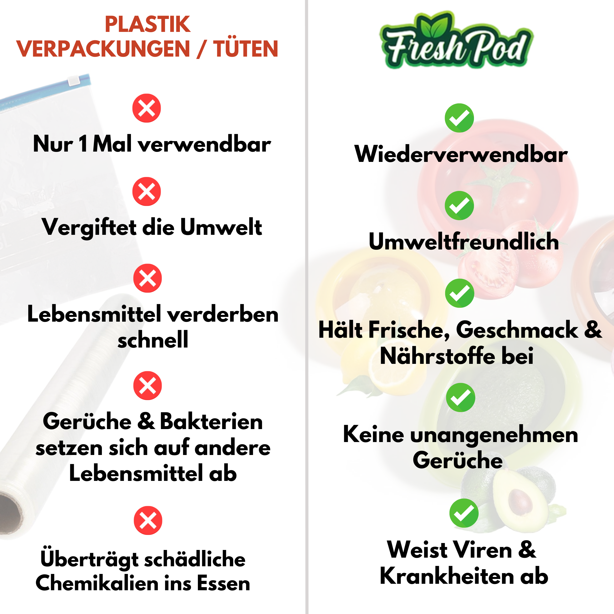 FreshPods™ - Lebensmittel länger frisch aufbewahren