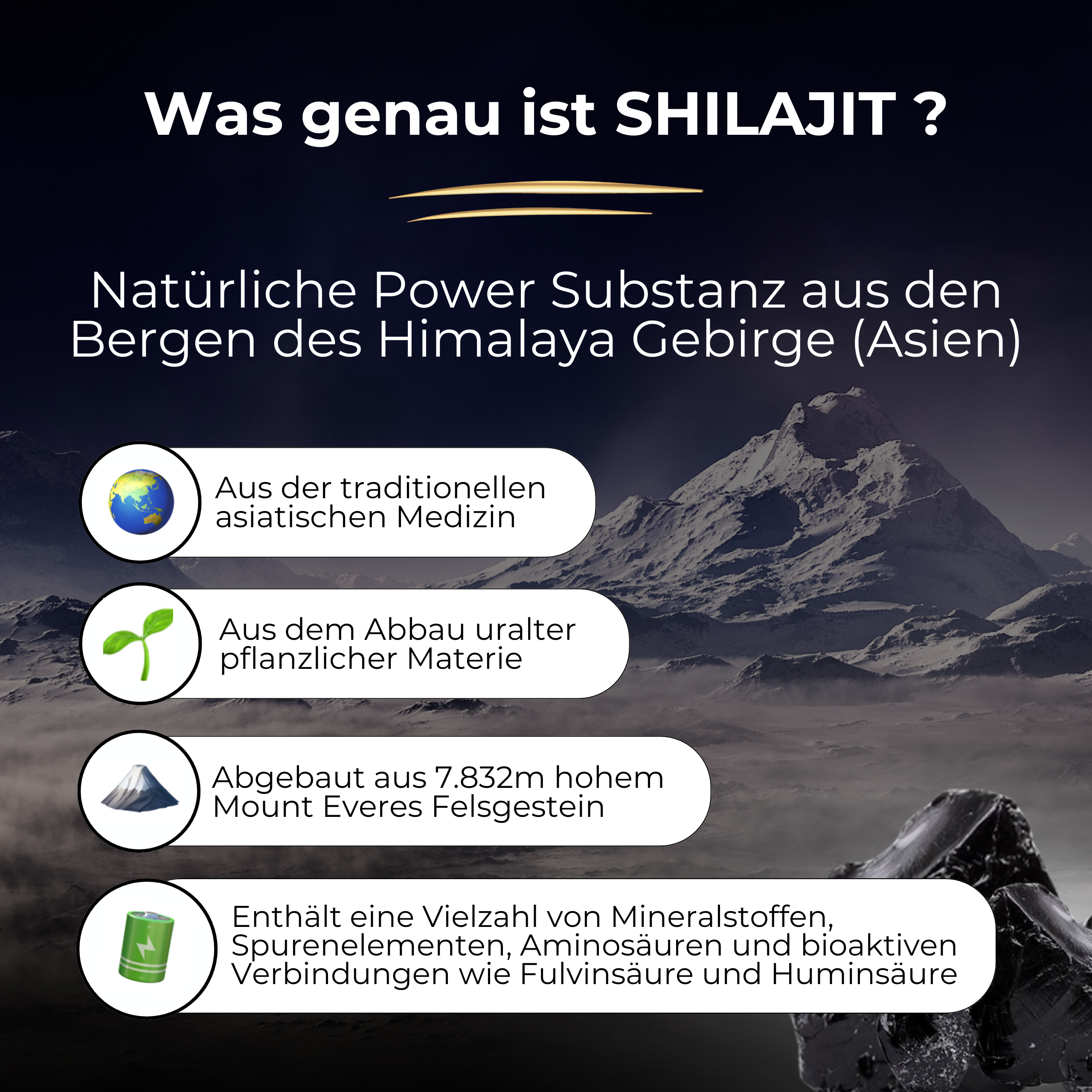 100% Shilajit Everest Essence™ - Pflanzliches Supplement