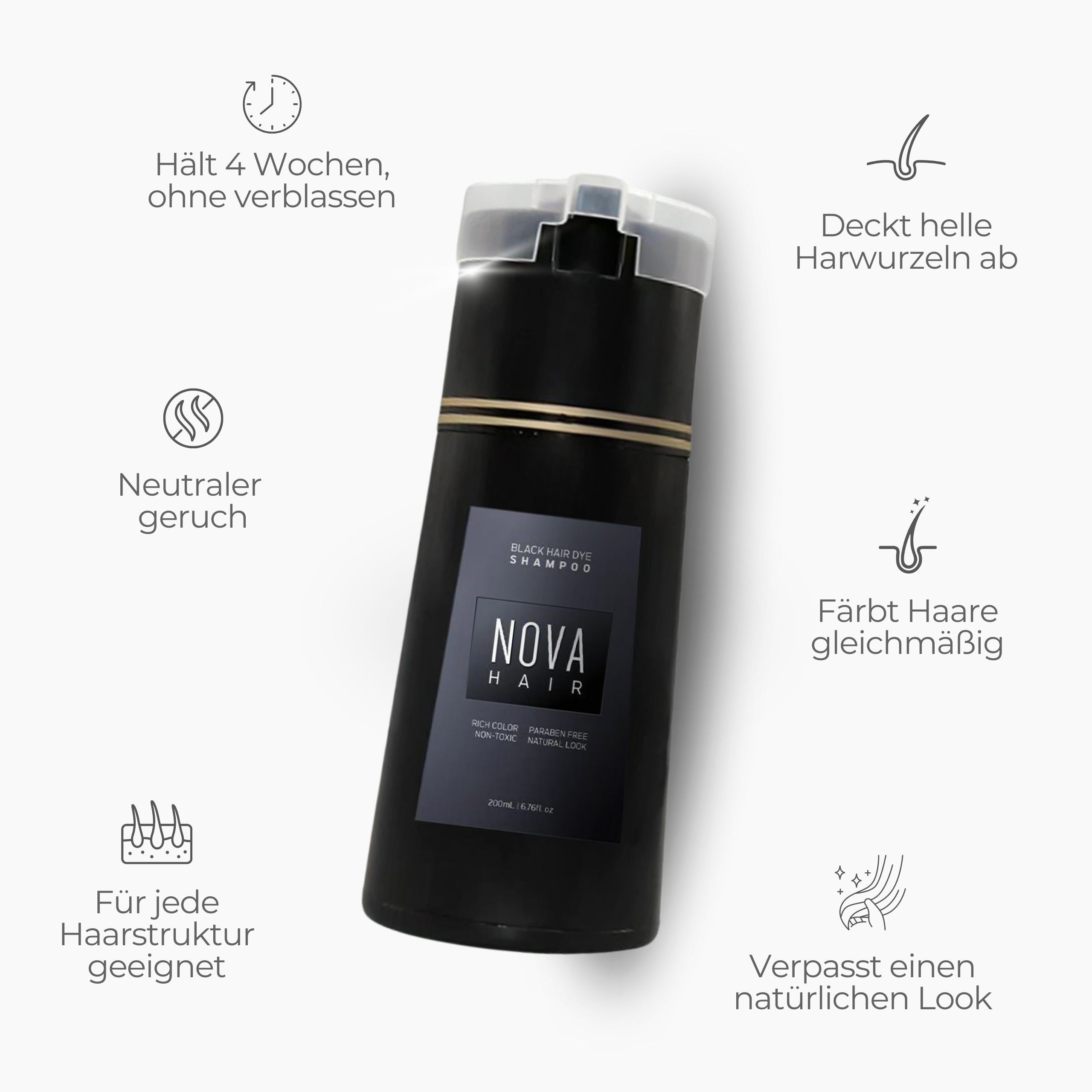 Nova™ Hair - Haarfärb Shampoo mit Sofortwirkung