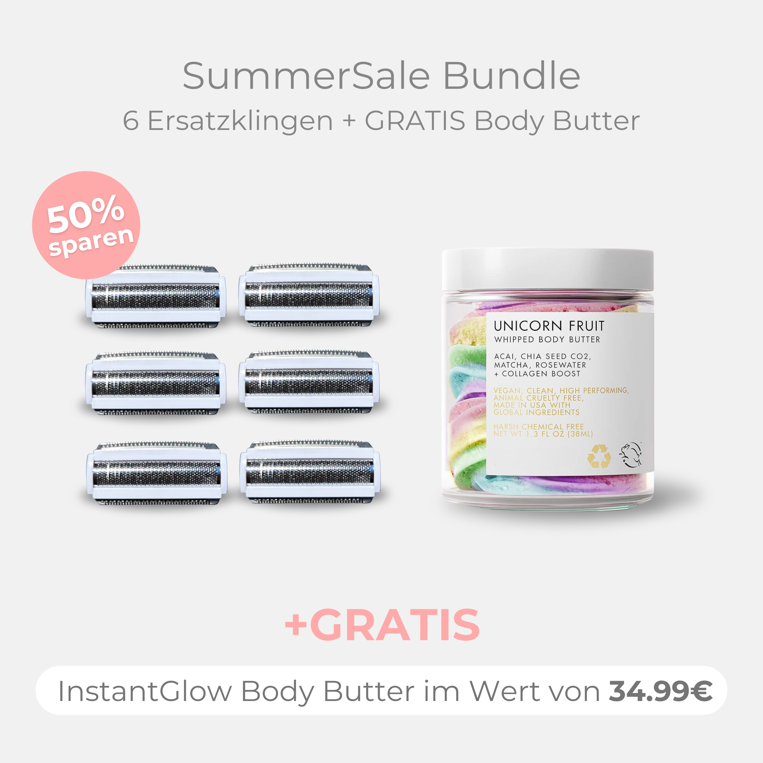 SummerBundle (6 Ersatzklingen + GRATIS Body Butter)